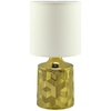 Abażurowa LAMPKA stojąca LINDA 03786 Ideus stołowa LAMPA ceramiczna wzorki biała złota