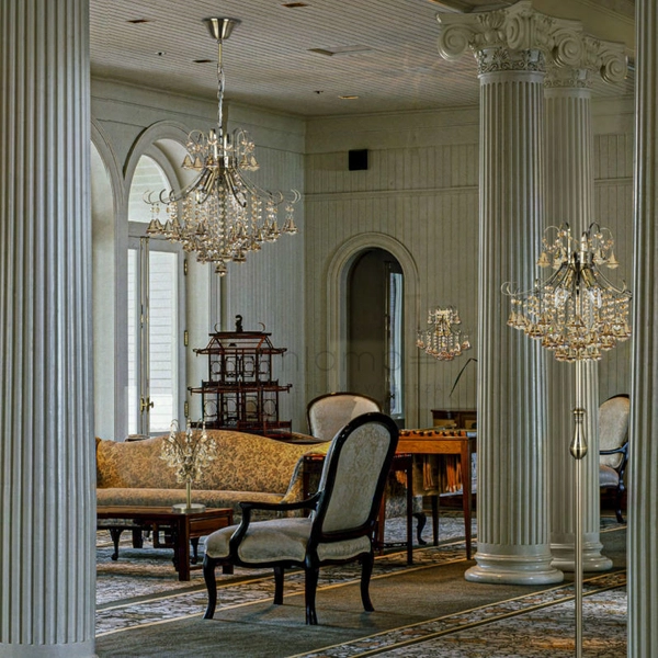 Glamour LAMPKA stołowa Monte Carlo 6246/1D 21QG Elem biurkowa LAMPA szklana z kryształkami stojąca mosiądz bursztynowa