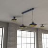 Wisząca lampa sypialniana Felix nad łóżko niebieska złota