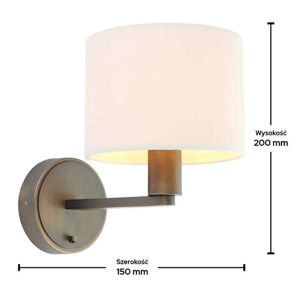 Pokojowa lampa ścienna Daley 73018 Endon klasyczna antyczny brąz biała