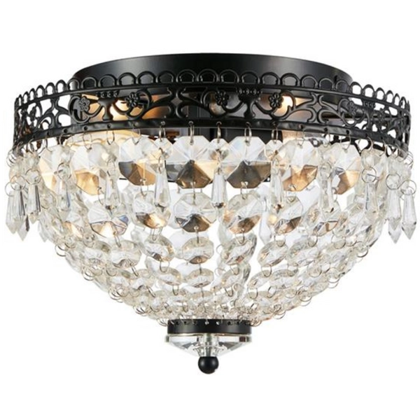 Glamour lampa sufitowa Joline crystals czarna przezroczysta