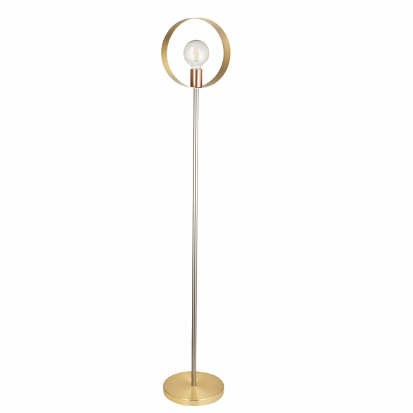 Okrągła lampa podłogowa Hoop 98095 Endon mosiężny nikiel miedziany