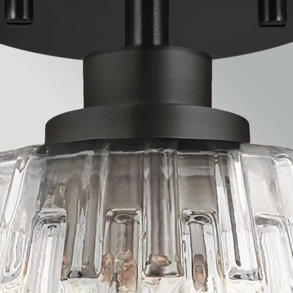 Szklana wisząca lampa Windsor 1xE27 czarna do salonu przezroczysta fasetowana ELS-WINDSOR-P-BLK