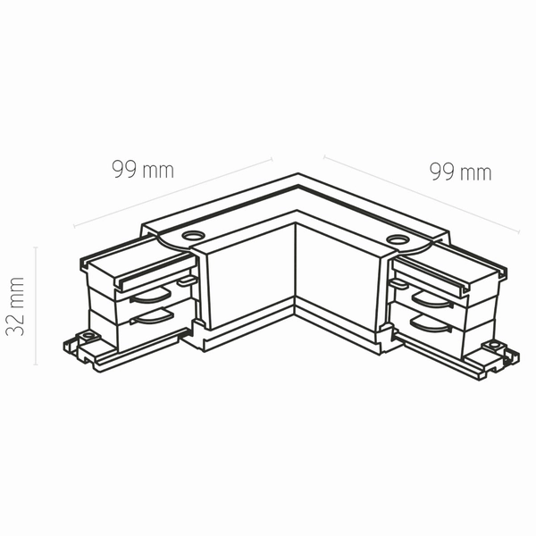Kątowy łącznik 3-fazowy 8010 Zumaline L-kształtny czarny