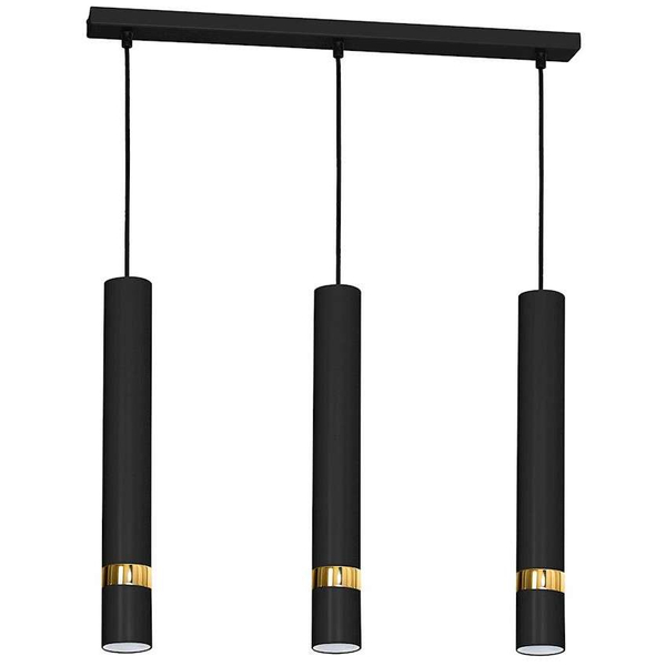Lampa wisząca JOKER MLP6080 Milagro metalowa OPRAWA zwis tuby czarne złote