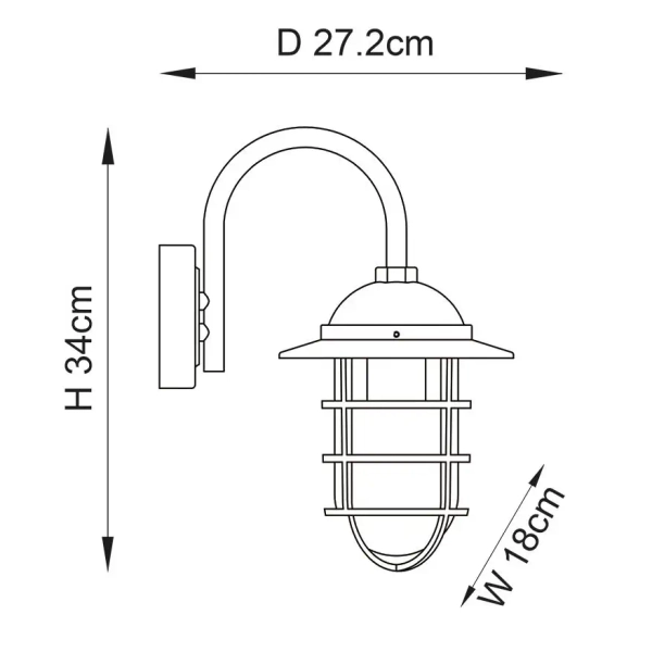 Elewacyjna lampa do ogrodu Port 96907 IP44 czarny przezroczysty