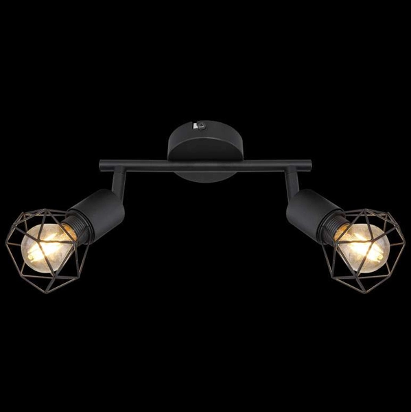 Industrialna LAMPA sufitowa XARA I 54802S-2 Globo druciana OPRAWA metalowy plafon reflektorki czarne