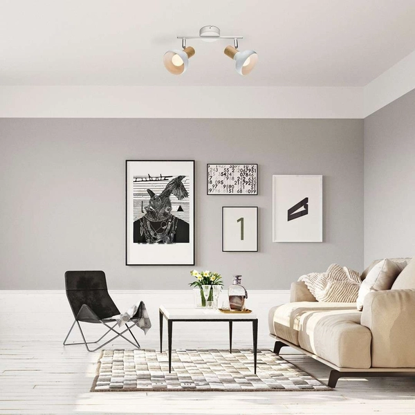 Plafon LAMPA sufitowa HOLLY 5944 Rabalux skandynawska OPRAWA listwa reflektorki drewno białe