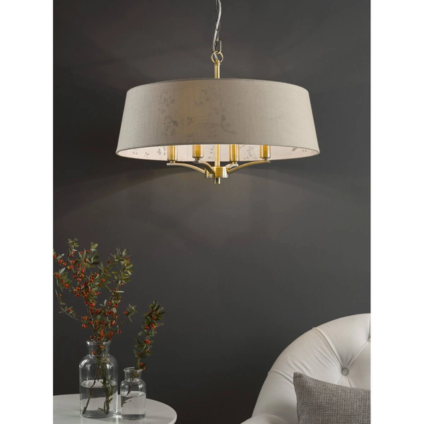 Lampa wisząca na łańcuchu Marble MAR0429-EH Dar Lighting beżowy mosiądz
