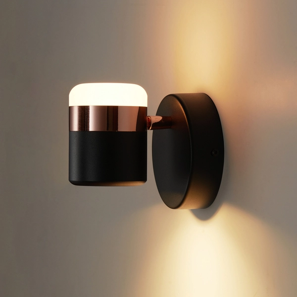 Lampa naścienna Pocco D9926W black Step LED 5W czarna miedziana