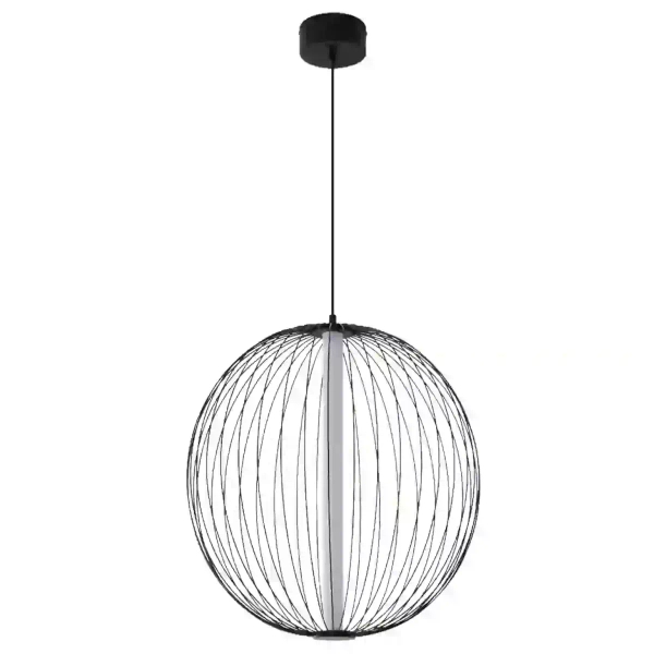 Druciana wisząca lampa NELSON czarna P0677 1xLED 31W 3000K loftowa kula