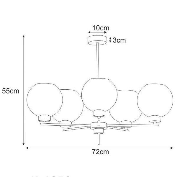 LAMPA sufitowa Aldar K-4852 Kaja loftowa OPRAWA szklane kule balls czarne grafitowe
