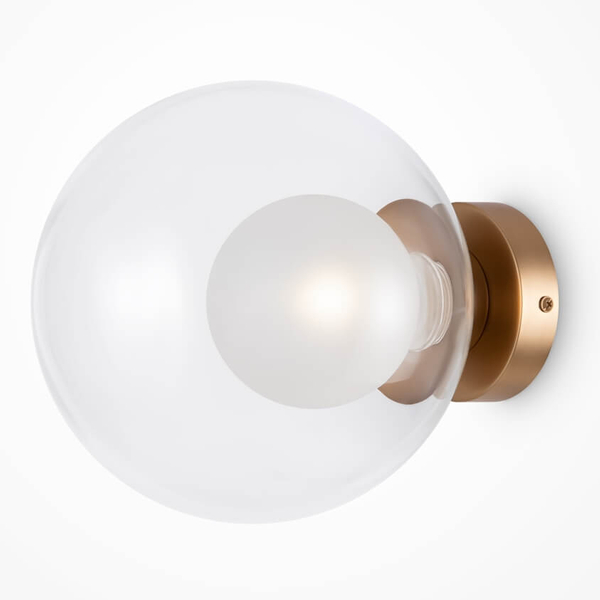 Naścienna lampa kula Basic form MOD521WL-01G3 Maytoni złoty przezroczysty