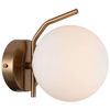 Loftowa LAMPA ścienna CARIMI WL-3300-1-HBR Italux metalowa OPRAWA kinkiet szklana kula mosiądz biała