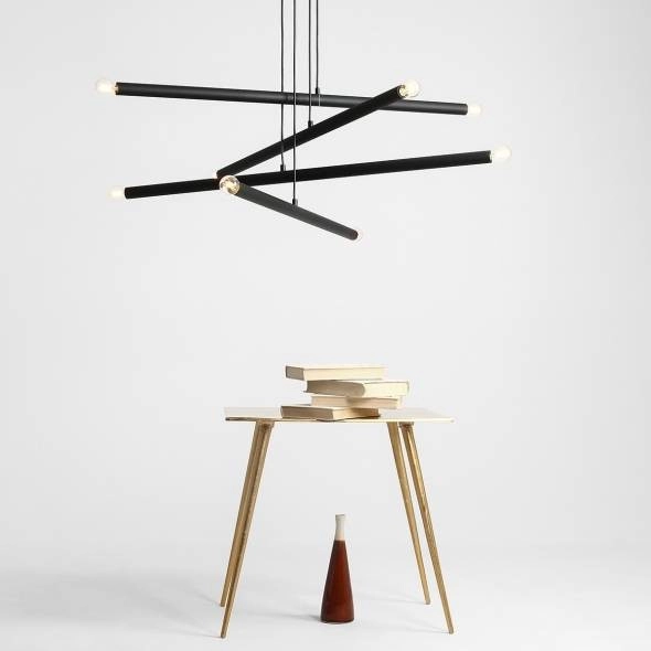 Loftowa lampa wisząca TUBO 1072P1 Aldex metalowe tuby kaskada czarna