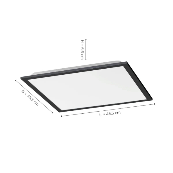 Plafon sterowany pilotem FLAT czarny 14755-18 1xLED 23,5W 2700-5000K z regulacją barwy