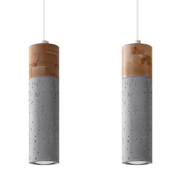 Betonowa lampa wisząca SL.0966 do kuchni betonowa drewniana