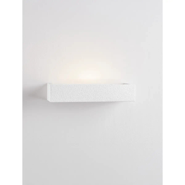 Prostokątna lampa ścienna z gipsu FILANSO LE45578 podłużna biała
