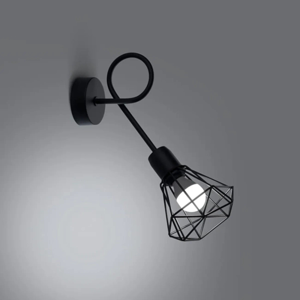 Lampa ścienna ARTEMIS SL.1108 czarna industrialna druciana E14