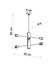 LAMPA wisząca SL.0305 metalowa OPRAWA zwis MOLECULAR sticks czarny