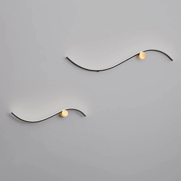 Ścienna lampa do sypialni CUZCO LE44312 LED 14W 3000K falowana czarna złota