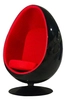 Fotel wypoczynkowy OVALIA BLACK JH-069.BLACK.RED czarny