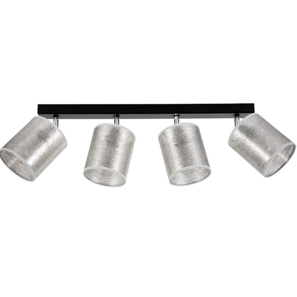 Sufitowa LAMPA regulowana NEVOA 56794404 Britop materiałowa OPRAWA plafon tuby loftowe srebrne