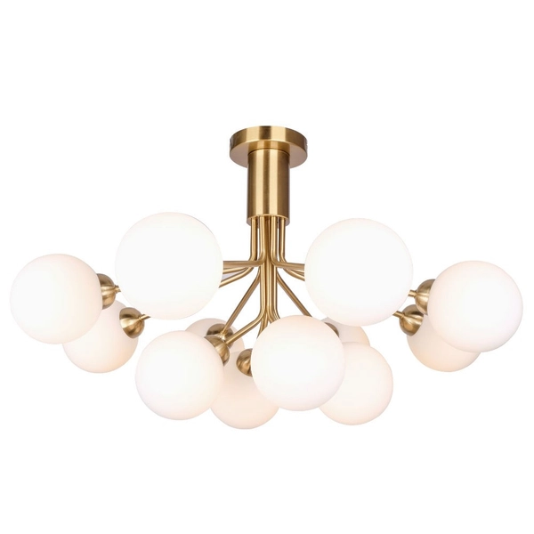 Modernistyczna LAMPA wisząca CAPE TOWN P12049BR Cosmolight szklane kule do jadalni mosiądz