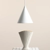 Stożkowa lampa wisząca FORM 1108G nad stół metalowa biała