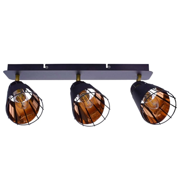 Spot LAMPA sufitowa RICK ML5567 Milagro metalowa OPRAWA industrialne reflektorki druciane na listwie czarne złote