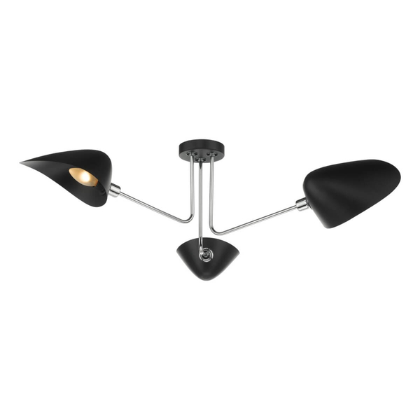 Sufitowa lampa metalowa Sebastian SEB0322 do salonu potrójna czarna