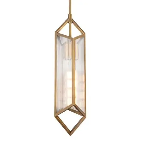 Wisząca lampa nad wyspę Cairo QN-CAIRO-1P-VBS-CR szklana mosiądz