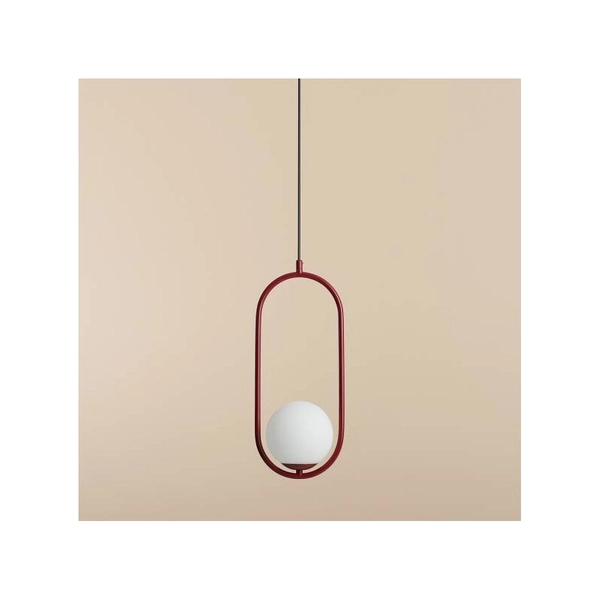 Wisząca lampa Riva 1086G15 metalowa kula ball czerwona