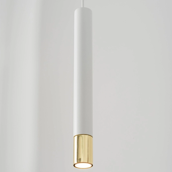 Biała tuba wisząca Sopel Grand 33386 metalowa do salonu okrągła