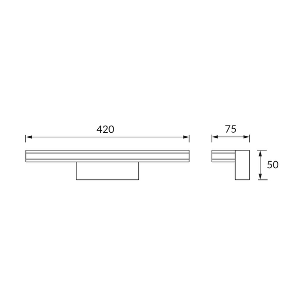 Metalowy kinkiet ledowy BREGO LED 9W 4100K listwa nad lustro chrom