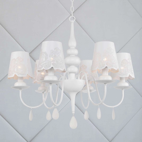 Żyrandol LAMPA wisząca FABRIZIA 310415 Il mio metalowa OPRAWA prowansalski zwis na łańcuchu z kryształkami biały