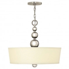 Żyrandol LAMPA wisząca HK-ZELDA-P-B-PN Elstead HINKLEY szklana OPRAWA okrągły ZWIS na łańcuchu biały