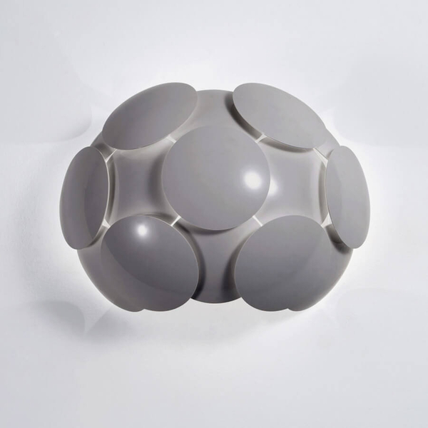 Lampa ścienna okrągła Santina W0317-01A-U1GM Italux do jadalni szara
