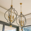Industrialna LAMPA wisząca NASHVILLE P05186BK Cosmolight świecznikowy zwis na łańcuchu czarny złoty