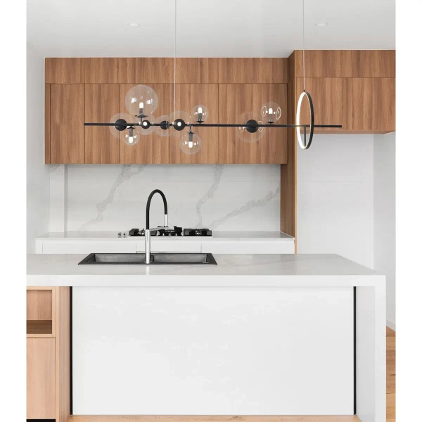 Wisząca lampa belka Orion MP0084-L90 Step LED 8W 3000K bańki szklane czarna