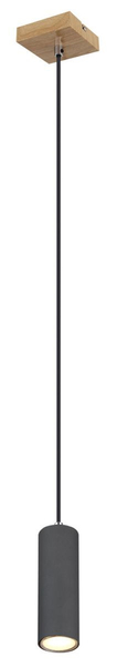 Lampa wisząca Robby 57911HG do sypialni drewno grafitowa
