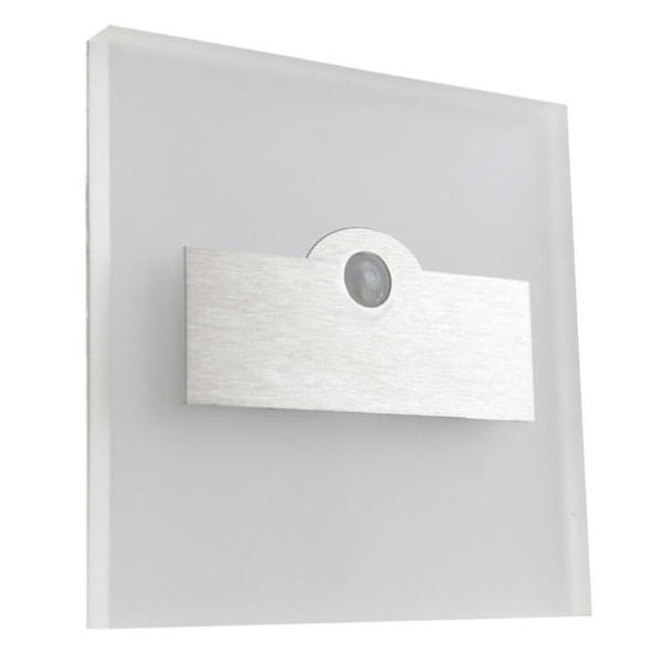Schodowa lampa ścienna Lumi EKS1527 LED 0,6W 4000K czujnik biały srebrny