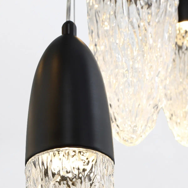 Salonowa lampa wisząca Ecrou QN-ECROU-1P-BK LED 10W 3000K szklana czarny