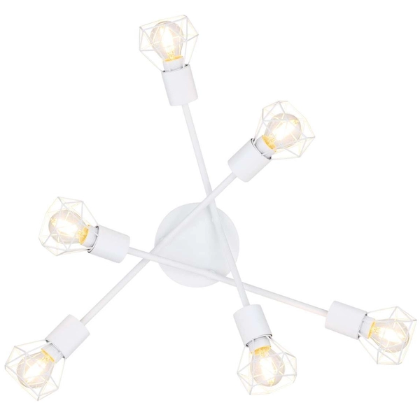 Industrialna LAMPA sufitowa XARA I 54802W-6 Globo druciana OPRAWA metalowy plafon reflektorki sticks pręty białe