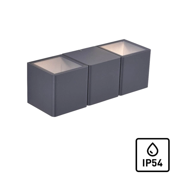 Prostokątna lampa elewacyjna Marcel LED 8W 3000K grafitowa