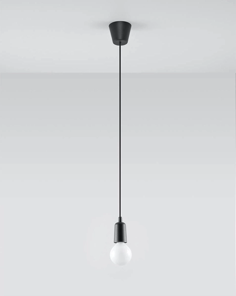 Wisząca LAMPA industrialna SL.0572 OPRAWKA na żarówkę zwis kabel przewód czarna