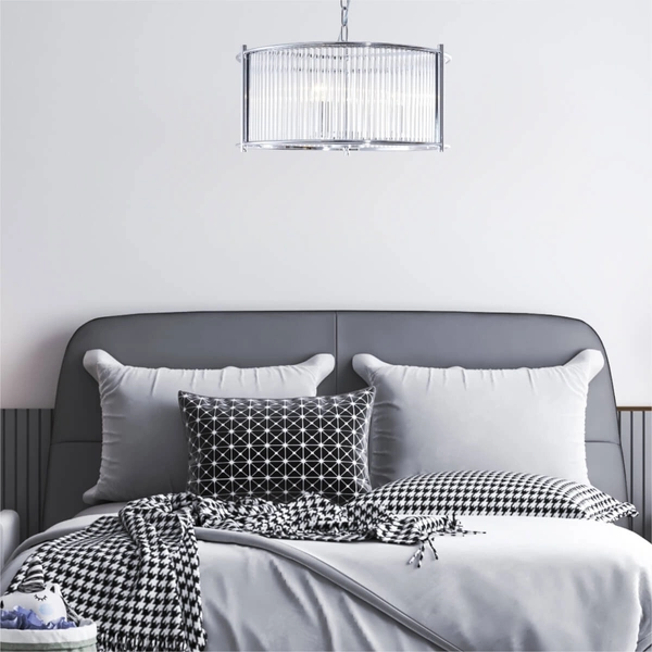 Wisząca lampa szklana Marmo 2200131P-L Zumaline na łańcuchu chrom