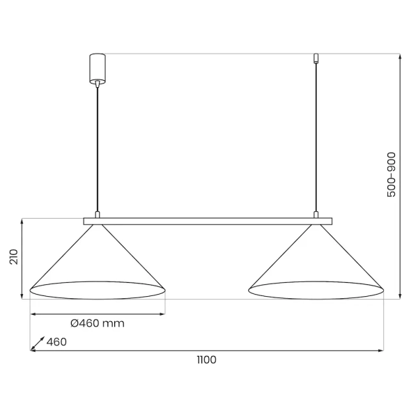 Skracalny zwisający żyrandol CAPITAL MLP0942 do kuchni czarny
