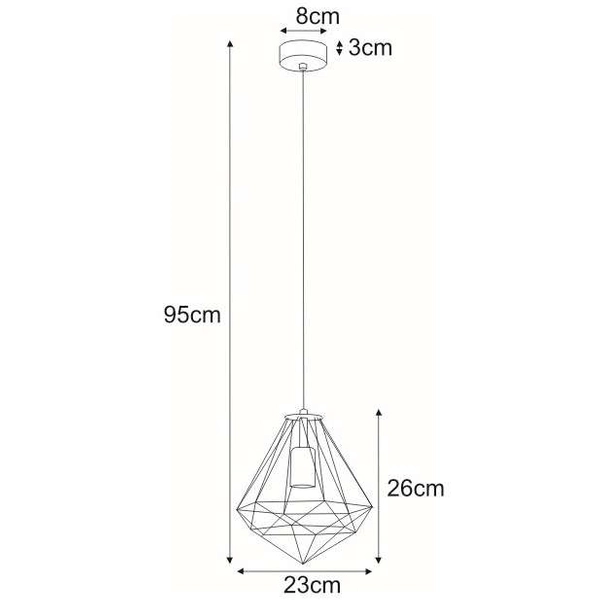 Wisząca LAMPA druciana Marko K-4018 Kaja industrialna OPRAWA metalowa klatka zwis czarny