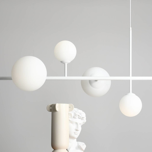 Wisząca lampa nowoczesna DIONE 1092K Aldex modernistyczny żyrandol biały